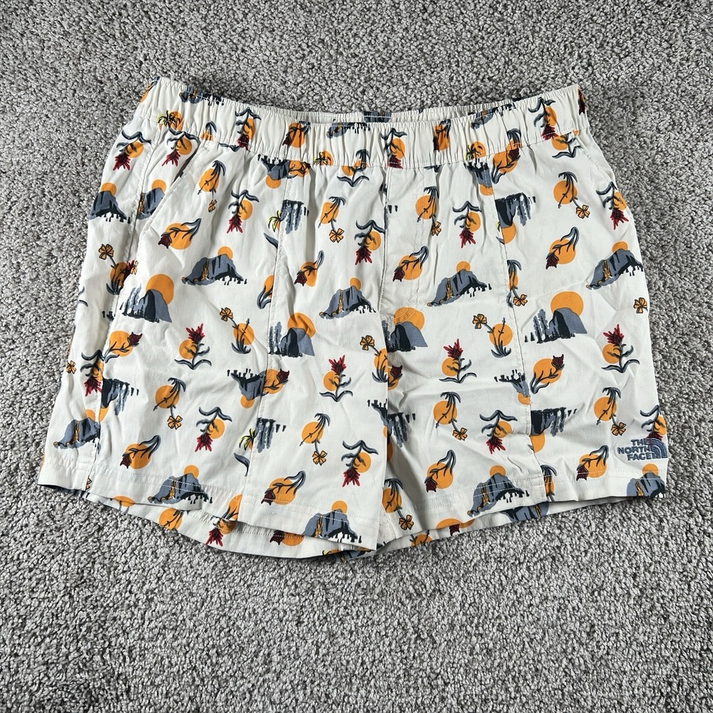The North Face Class V Shorts Men Large AOP Print Desert Mountain Floral Sunrise